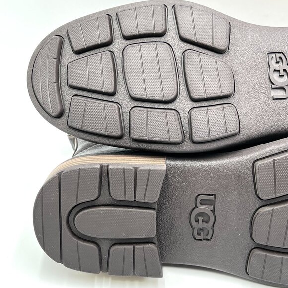 Ugg Womens Size 8.5 Harrison Moto Dark Brown Leather Ankle Boots Booties‎ Shoes - Picture 12 of 16